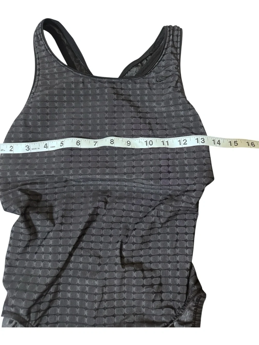 Nike Girls' Black Textured Racerback One-Piece Swim